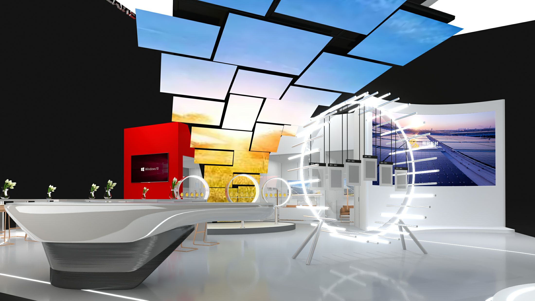 明冠新材展位設(shè)計(jì)搭建突顯科技，在2022光伏展上呈現(xiàn)更多研發(fā)成果